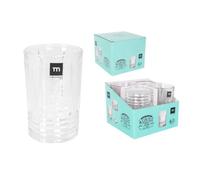 MAXHOME-Set 4 La Mediterranea Vaso "Auriss Sagra"-Tudela-Viso 500 ml de Cristal Ø 8.5 x 13 cm 500cc face