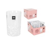MAXHOME-Set 4 La Mediterranea Vaso "Auriss Sagra"-Tudela-Viso 500 ml de Cristal Ø 8.5 x 13 cm Sagra 500cc