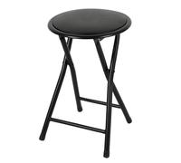 MAXHOME-Taburete plegable acolchado,Silla plegable portátil y ligera para Cocina, Comedor, Salón, Dormitorio,Color negro,30 x 30 x H 45 cm