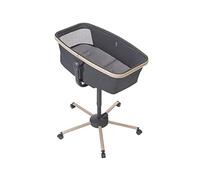 Maxi-Cosi Alba Capazo reclinable y regulable en altura, convertible en trona, tejido 100% reciclado, 0 - 3 años (15 kg), combinable con el kit de comida Maxi-Cosi Alba Baby, color Beyond Graphite