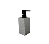 Maxia Market - Accesorios de baño de poliresina vaso loción dispensador de jabón plato de jabón jabonera cepillo de inodoro escobilla de aseo cuadrado gris oscuro efecto piedra