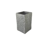 Maxia Market - Accesorios de baño de poliresina vaso loción dispensador de jabón plato de jabón jabonera cepillo de inodoro escobilla de aseo cuadrado gris oscuro efecto piedra
