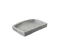 Maxia Market - Accesorios de baño de poliresina vaso loción dispensador de jabón plato de jabón jabonera cepillo de inodoro escobilla de aseo cuadrado gris oscuro efecto piedra