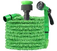 Maxia Market - Manguera de Jardín Extensible con Pistola Rociadora de 7 Funciones, Conectores de 1/2 y 3/4 Pulgadas, Manguera de Riego Flexible Resistente Ligero y Potatíl