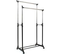 Maxia Market - Perchero Burro Ajustable de Metal con Ruedas - Alto 95 cm hasta 150 cm x Largo 80 cm - Burro Extensible para Ropa - Organizador para Dormitorio, Entrada, Pasillo