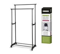 Maxia Market - Perchero doble 80x42x95 165 cm vestidor armario burro con ruedas