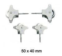 Maxia Market - Polea para tendedero 50x40 mm y 40x40 mm, 4 pcs con tornillo plástico