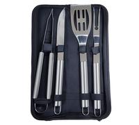 Maxia Market - Set accesorios de barbacoa: espátula, tenedor, pinza, cuchilla, cubiertos, cepillo, Carbon, cepillo de limpieza, ventilador