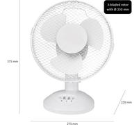 Maxia Market - Ventilador portátil de sobremesa oscilante, color blanco antirruido