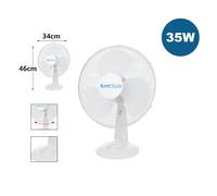 Maxia Market - Ventilador portátil de sobremesa oscilante, color blanco antirruido
