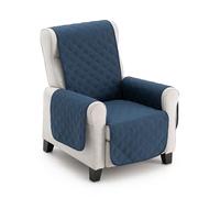 MAXIFUNDAS Cubre sillón acolchado reversible MAUI con tiras elásticas 1 plaza Azul/Gris claro