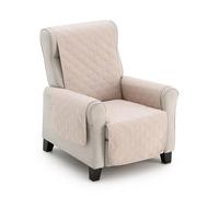 MAXIFUNDAS – Cubre sillón acolchado reversible MAUI – 1 plaza Relax – Beige/Marrón – Tiras elásticas