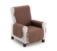 MAXIFUNDAS - Cubre sillón acolchado reversible MAUI - 1 plaza Relax, tiras elásticas, marrón/beige