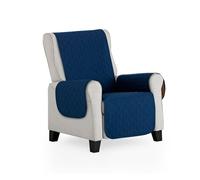 MAXIFUNDAS | Cubre Sillón Acolchado Reversible | 1 Plaza/Relax | Azul/Gris Claro | Cubre Protector Sillón con Tiras Elásticas de Sujeción | Modelo MAUI