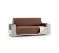 MAXIFUNDAS | Cubre Sofá Acolchado Reversible | 2 Plazas | Marrón/Beige | Cubre Protector Sofá con Tiras Elásticas de Sujeción | Modelo MAUI