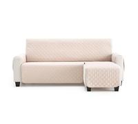 MAXIFUNDAS | Cubre Sofá Chaise Longue Acolchado Brazo Derecho | Tamaño 200cm | Color Beige | Cubre Sofá con Cintas Traseras | Modelo MAUI