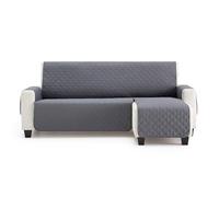 MAXIFUNDAS Cubre Sofá Chaise Longue Acolchado Brazo Derecho | Tamaño 200cm | Color Gris | Cubre Cubre Sofá con Cintas Traseras | Modelo MAUI