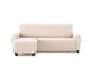 MAXIFUNDAS | Cubre Sofá Chaise Longue Acolchado Brazo Izquierdo | Tamaño 200cm | Color Beige | Cubre Cubre Sofá con Cintas Traseras | Modelo MAUI