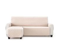 MAXIFUNDAS | Cubre Sofá Chaise Longue Acolchado Brazo Izquierdo | Tamaño 220cm | Color Beige | Cubre Sofá con Cintas Traseras | Modelo MAUI