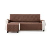 MAXIFUNDAS Funda Cubre Sofá Chaise Longue MAUI acolchado microfibra 240 cm Marrón brazo izquierdo