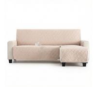 MAXIFUNDAS | Cubre sofá Dry Protect | Color Beige | Chaise Longue Derecho 240 cm | Repelente de Líquidos | Acolchado | Funda Protectora Antimanchas | Apto para Mascotas