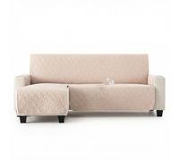 MAXIFUNDAS | Cubre sofá Dry Protect | Color Beige | Chaise Longue Izquierdo 280 cm | Repelente de Líquidos | Acolchado | Funda Protectora Antimanchas | Apto para Mascotas