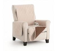 MAXIFUNDAS | Cubre sofá Dry Protect | Color Beige | Válido para Sillón de 1 Plaza, Relax y Orejero | Repelente de Líquidos | Acolchado y Reversible | Funda Protectora Antimanchas | Apto para Mascotas