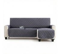MAXIFUNDAS | Cubre sofá Dry Protect | Color Gris | Chaise Longue Derecho 240 cm | Repelente de Líquidos | Acolchado | Funda Protectora Antimanchas | Apto para Mascotas
