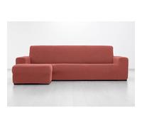 MAXIFUNDAS | Funda Chaise Longue Super Elástica | Brazo Izquierdo Corto | Modelo Relive | Alta Elasticidad y Tacto Suave | Color Coral | Hecho en España