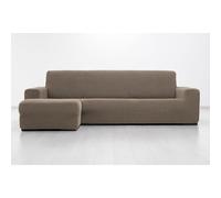 MAXIFUNDAS | Funda Chaise Longue Super Elástica | Brazo Izquierdo Corto | Modelo Relive | Alta Elasticidad y Tacto Suave | Color Lino | Hecho en España