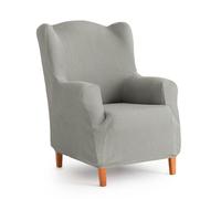 MAXIFUNDAS - Funda de sillón orejero elástica Modelo Inca - Extra suave antideslizante - Gris claro