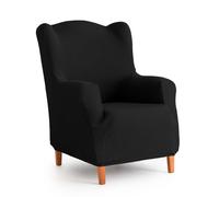 MAXIFUNDAS | Funda de Sofá Elástica Sillón Orejero Color Negro - Extrasuave, Antideslizante - Modelo Inca