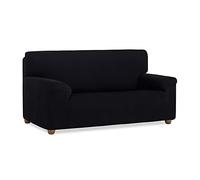 MAXIFUNDAS | Funda Sofá Vega 2 Plazas - Funda Sofá Elástica Color Negro - Funda Sofá Antideslizante Tejido Jacquard - Funda Sofá ExtraSuave Cintas Traseras Ajuste