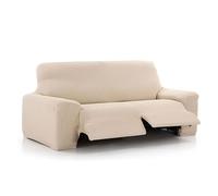 MAXIFUNDAS | Funda de Sofá Relax 3 Plazas con 2 Pies | Color Marfil | Funda para sofá reclinable | Ajuste fácil colocación | Modelo Vega.