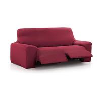 MAXIFUNDAS Funda de sofá Relax Vega – 3 plazas, 2 pies, ajuste fácil, para reclinable, rojo