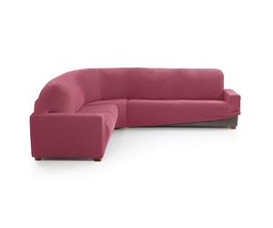 MAXIFUNDAS FUNDAS DE SOFA & CHAISE LONGUE. Funda Sofá Rinconera Relive Color Fucsia Claro. Funda Protectora súper elástica para sofá rinconera.