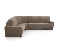MAXIFUNDAS FUNDAS DE SOFA & CHAISE LONGUE. Funda Sofá Rinconera Relive Color Lino. Funda Protectora súper elástica para sofá rinconera.