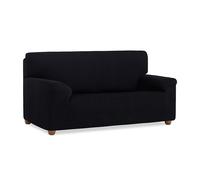 MAXIFUNDAS FUNDAS DE SOFA & CHAISE LONGUE | Modelo Vega | Funda de sofá elástica | Amplia variedad colores Black 2 seats