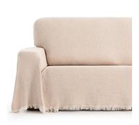 MAXIFUNDAS | Plaid para sofá y Cama | Color Beige | 230x260 | Modelo Zen | Foulard Multiusos Decorativo | Fácil Lavado