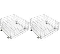 Maximex Cestas Organizadoras Extraibles para Muebles de Cocina, Metalicas, 50 x 40 x 19 cm (Paquete de 2)