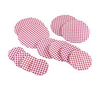 Maximex Wenko - Funda Plana clásica de Vichy (12 Unidades), Tapa Reutilizable para Proteger los Platos iniciados, Polietileno, 5 tamaños Rojo - Blanco