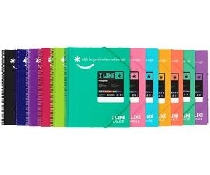 MAXIPLAS Carpeta Tarifario Like 2 Opaco Espiral A4 Rosa Claro con Goma (Set de 5)