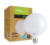 Maxled, Light is Led! 1x G120 Bombillas LED E27 20W Equivalente a 160W Globo Lámpara Luz Blanca Fría 6500K 2100LM Ahorradora Apertura Haz Luz 180° AC 230V Muy Luminosa Iluminación Casas No Regulable