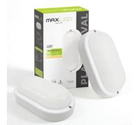 Maxled, Light is Led! 2 PCS Plafon Ovalado LED 8W 720LM Aplique Pared Exterior Interior 3000K Blanco Cálido Lámpara de Baño Ovalada Segurid IP65 para Escaleras Pasillo Aseo Balcon 160mm x 90mm x 47mm
