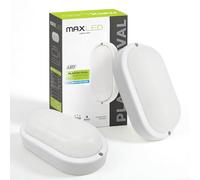 Maxled, Light is Led! 2 PCS Plafon Ovalado LED 8W 720LM Aplique Pared Exterior Interior 6500K Blanco Frio Lámpara de Baño Ovalada Segurid IP65 para Escaleras Pasillo Aseo Balcon 160mm x 90mm x 47mm