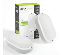 Maxled, Light is Led! 2 x Plafon Ovalado LED 8W 720LM Aplique Pared Exterior Interior 4000K Blanco Natural Lámpara de Baño Ovalada Segurid IP65 para Escaleras Pasillo Aseo Balcon 160mm x 90mm x 47mm
