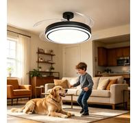 Maxled, Light is Led! 30W Ventilador de Techo con Luz LED Mando a Distancia 4094LM 4 Aspas Plegables Regulable Temporizador Invisible Lámpara Ventilador de Techo Silencioso con Memoria y 6 Velocidades