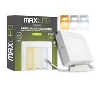 Maxled, Light is Led! Downlight LED Plafon Superficie 6W Rectangular 120x120mm CCT Blanco Cálido Neutro Frío Lámpara de Techo LED 480LM IP44 Focos Led Interior Techo para Baño Salón No Regulable 230V