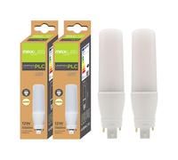 Maxled, Light is Led! Pack de 2 Bombillas LED G24 2-Pin PLC Tubo 12W Blanco Neutro 4000K Equivalente a 90W 1150LM Lámpara LED de Alta pto Para Cocina Dormitorio Comedor No Regulable