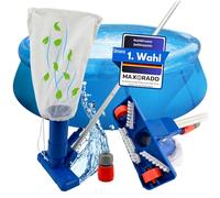 Maxorado Aspirador de piscina de mano, boquilla de suelo + varilla, cepillo para piscina, limpiador de suelos, cepillo de succión para suelo de piscina